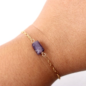 Amethyst Barrel 7-inch 14k Gold-Filled Bracelet