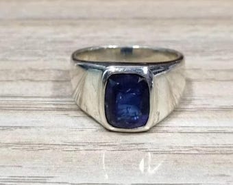 Blue Sapphire/Neelam 925 sterling silver Rashi Ratan Ring For Men & Women