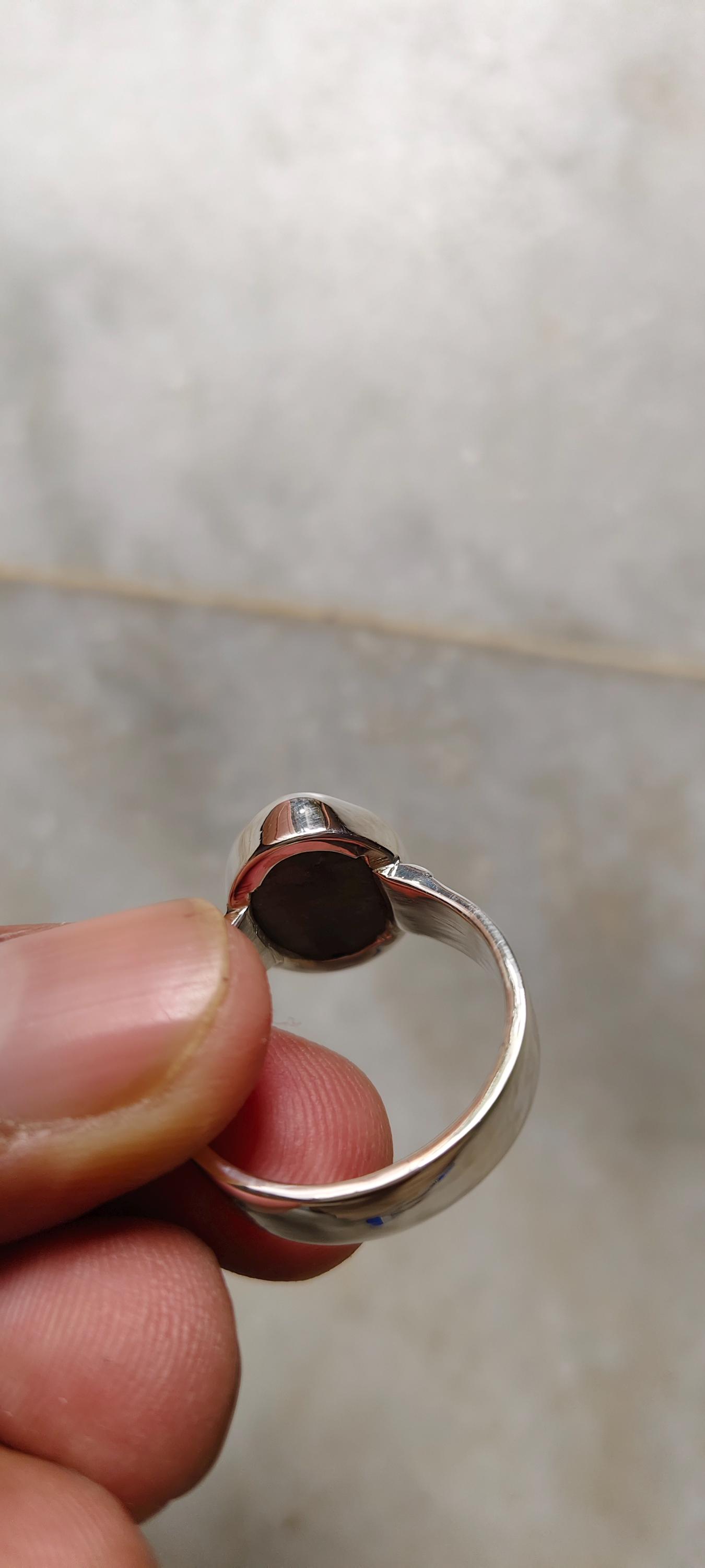 ハンドメイドキャッツアイシグネットリング：925スターリングシルバー