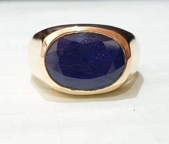 Buy Blue Sapphire neelam Rashi Ratna Panchdhatu Ring for Men With Original Lab Test Certificate Online in India Etsy