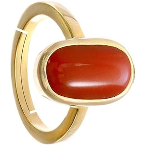 Handmade Red Coral Ring: Panchdhatu Astrological Jewelry