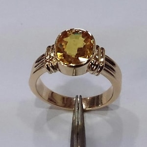 Natural Yellow Sapphire Ring: Panchdhatu Rashi Ratan, Astrological