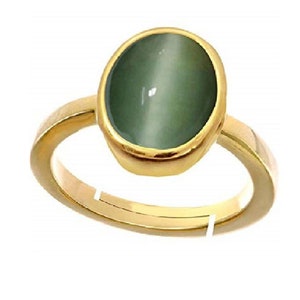 Cats Eye Ring/Cat Eye Gemstone Ring In Copper (Panchdhatu) Gold Plating Ring Handmade Ring For Men And Women