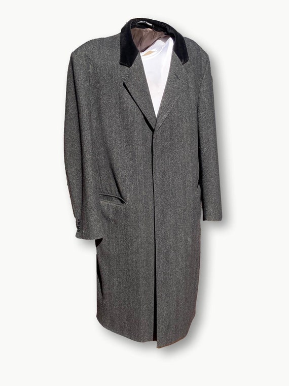 Joseph abboud gray herringbone cheap topcoat