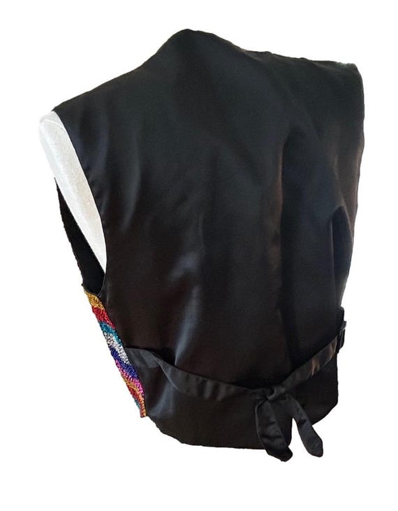 Vintage Sequin Vest: Women's Multi-Color Striped … - image 2