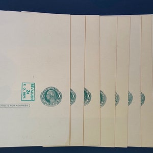 1952 1c Washington 2 Sided Postal Service Reply Card w/2c Overprint Scott #UY14/UPSS MR23-2