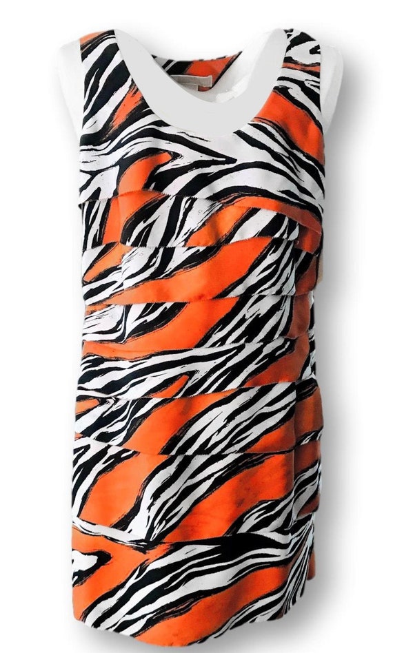 Vintage Michael Kors Zebra Print Dress, Sleeveless Tiered Size 10 - Etsy
