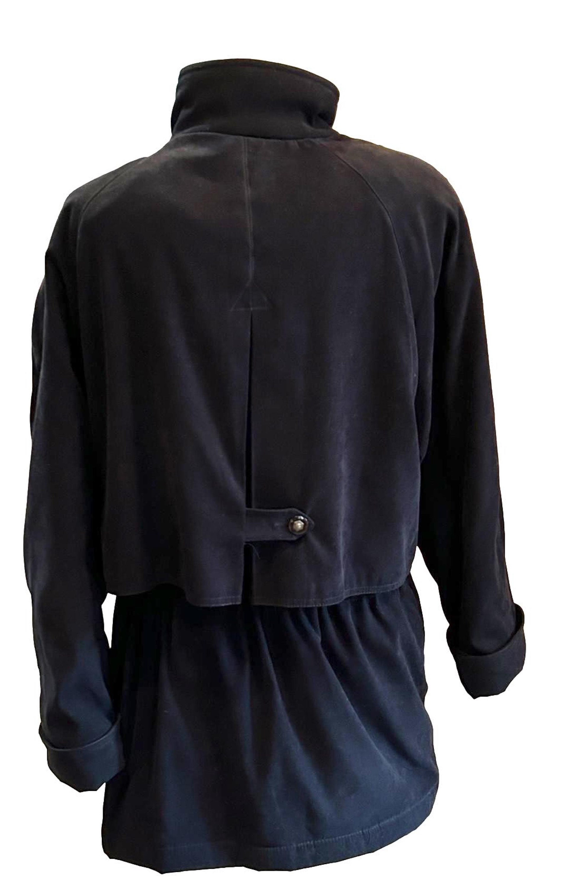 Larry Levine Women's Microfiber Black Jacket/coat Full Front Larry Levine Women's Microfiber Black Jacket/coat Full Front