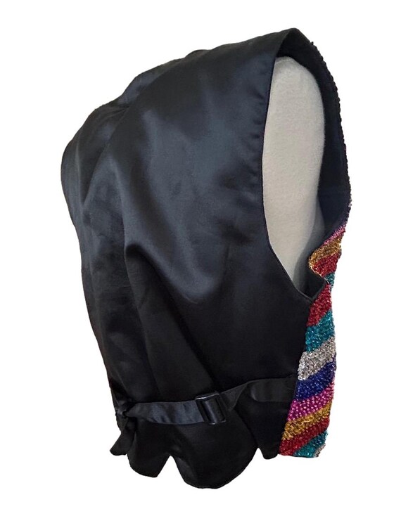 Vintage Sequin Vest: Women's Multi-Color Striped … - image 5