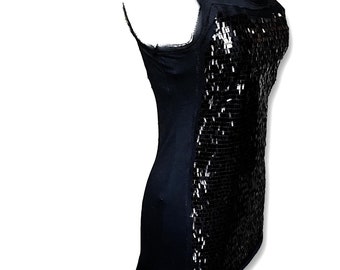 vera wang sequin cocktail dress Vera Wang Black Sequin Cocktail Dress - Sleeveless Party Dress XS