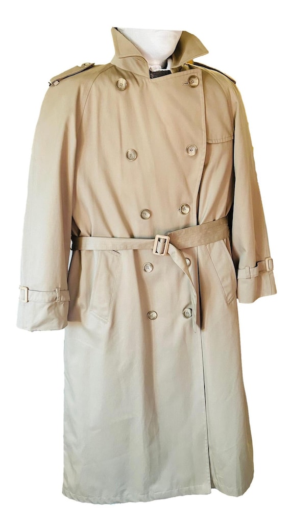 Vintage London Fog Trench Coat: 1980s Beige Double-breasted