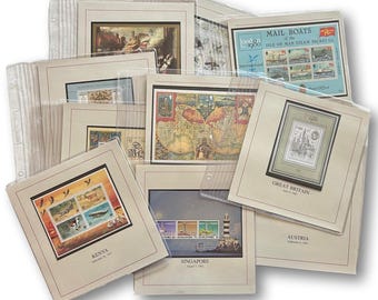 Mint Imperforate Stamp Souvenir Sheets Lot | 12 Worldwide Foreign Issues 1968–1984 | Philatelic Collection