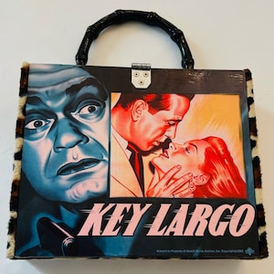 Key Largo Cigar Box Handbag, Bogart and Bacall, Leopard Accents
