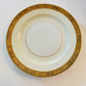 Noritake Goldkin Bread Plates (Set of 3): Gold Floral Band, 1945-1954