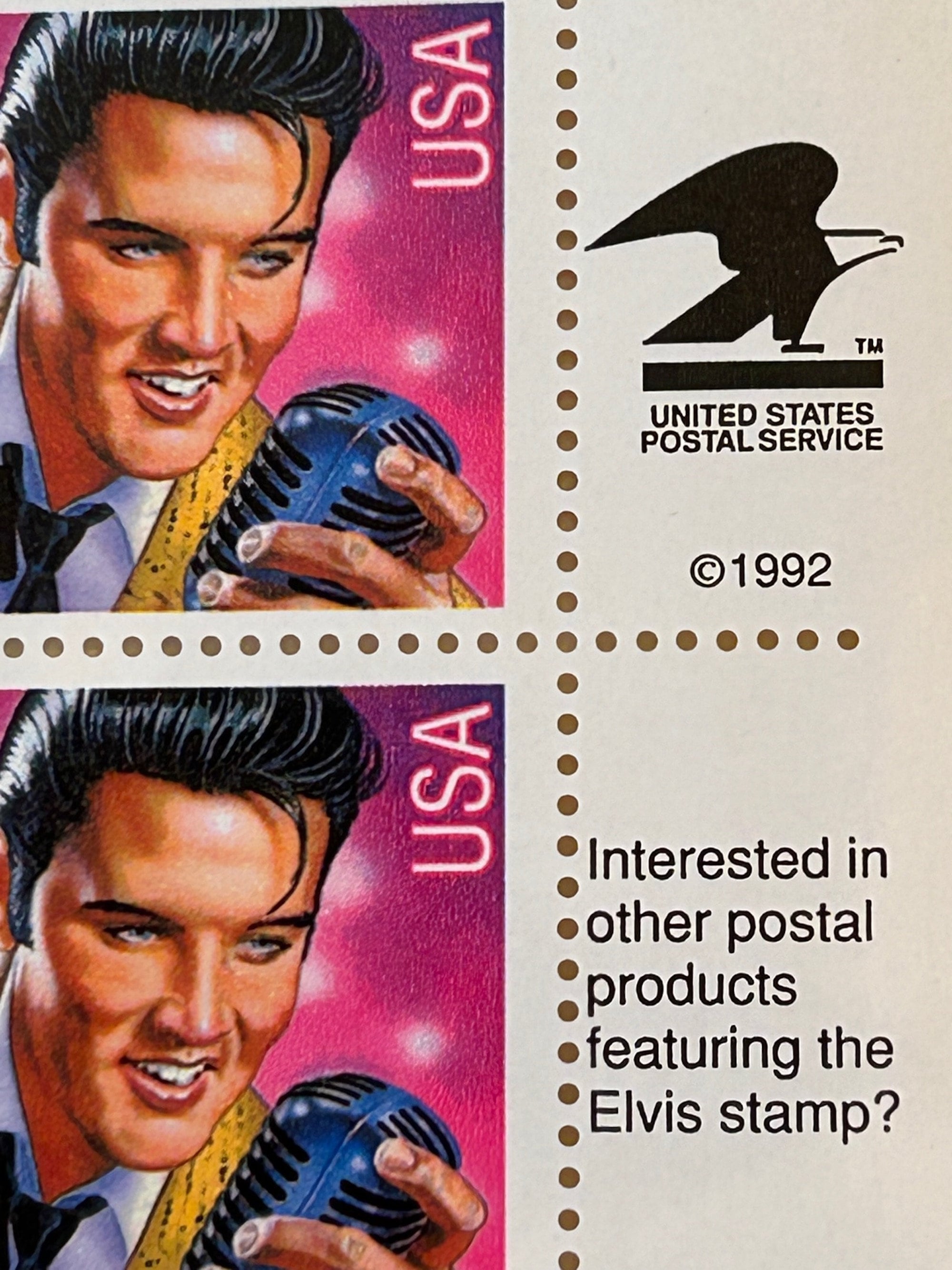 1992 Elvis Presley 29 Cent Postage Stamps - Uncut Sheet of 40 Stamps - Etsy