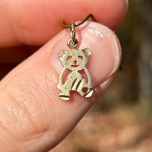 breloque ours en peluche vintage en or 10 carats / breloque mignon / or massif / or véritable / cadeau pour elle / taille diamant / breloque bébé ours