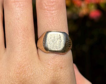 ヴィンテージ 10K ゴールド シグネットリング サイズ 9 1/2 / ソリッド