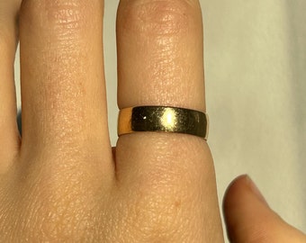 Antik 14k 6 mm Bandring Größe 7 / Breiter Bandring / Antiker Ring / Massiv Gold / Echtes Gold / Geschenk für Sie / Geschenk für Ihn