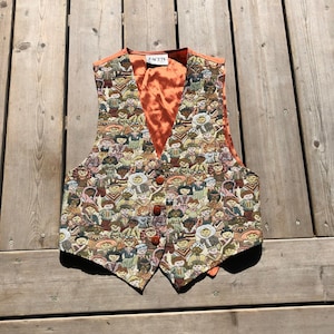 Vintage Tapestry Vest M / Face Vest / Vintage Tapestry / Fancy Vest / Children of the World Vest