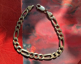 Vintage Sterling Silver Chain Bracelet / Link Chain / Made in Italy / 925 silver / Mens Jewelry / Vintage Jewelry
