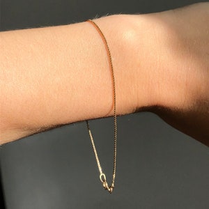 Vintage 10k Gold Box Chain Bracelet Size 8 / Yellow Gold Bracelet / Dainty Chain Bracelet / Solid Gold / Real Gold / Gift For Her
