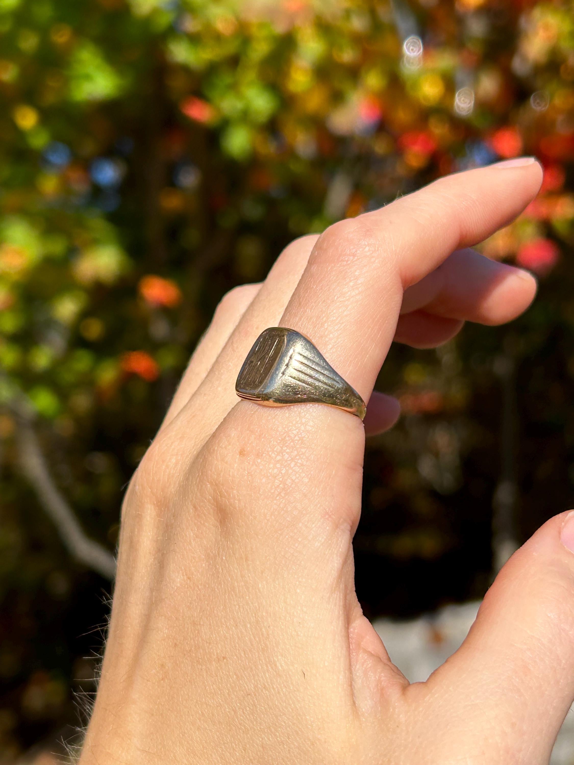 ヴィンテージ 10K ゴールド シグネットリング サイズ 9 1/2 / ソリッド