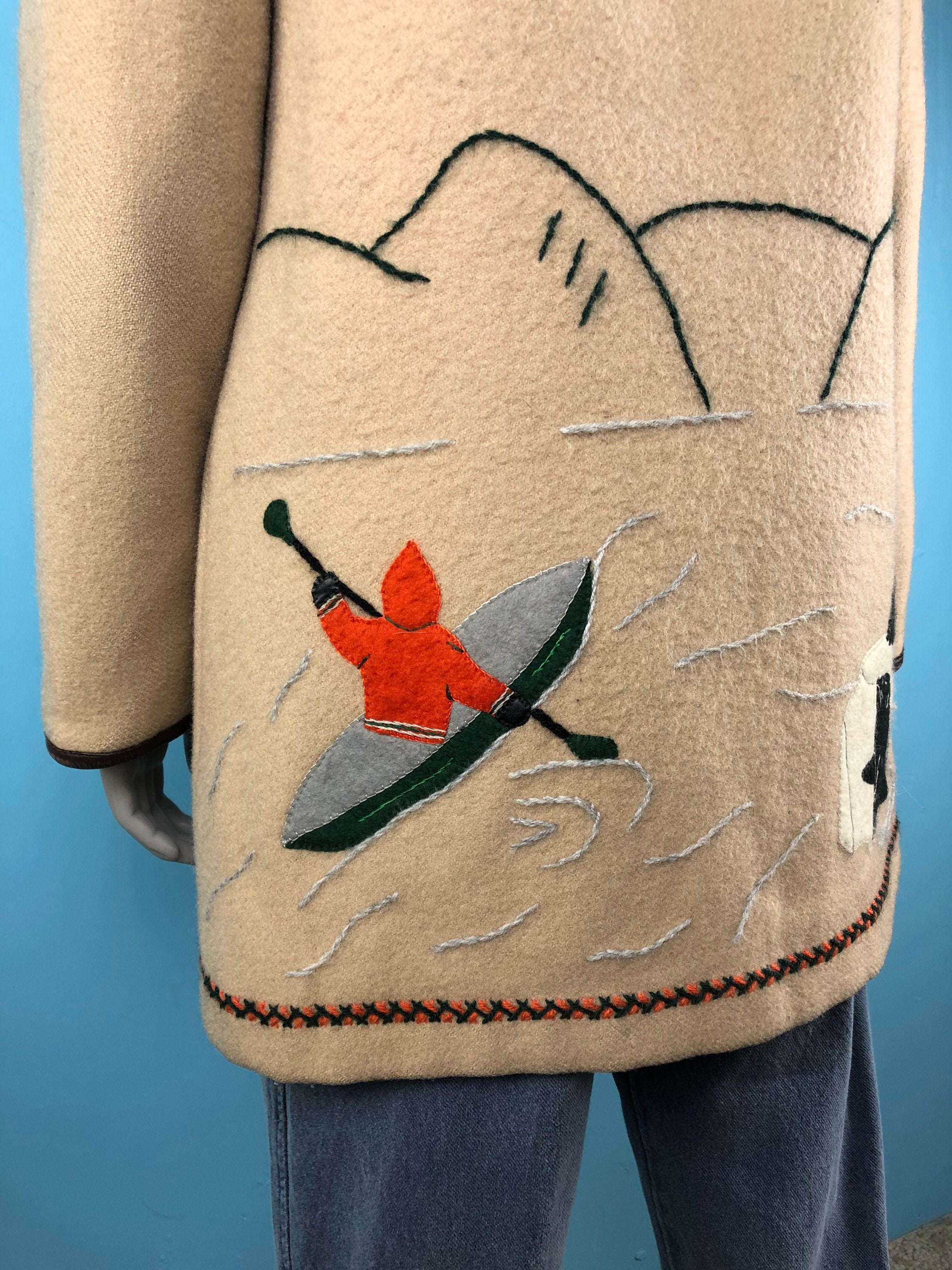 Vintage Wool Parka S - M / James Bay Parka / Inuit Design Vintage Wool Parka S - M / James Bay Parka / Inuit Design