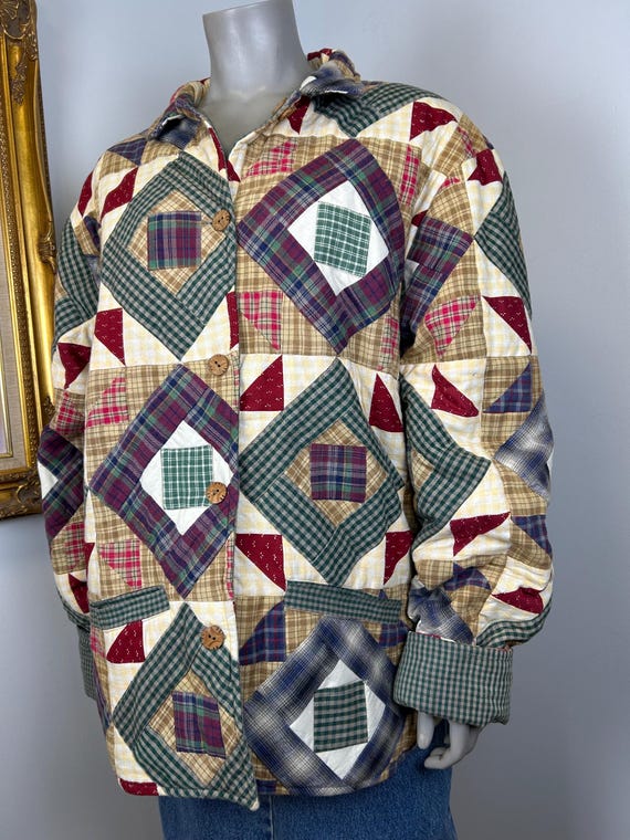 Vintage Patchwork Jacket Size M - L / Reversible … - image 5