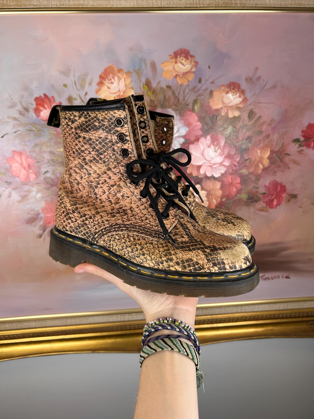 Vintage Dr. Martens Snake Skin Boots Size UK 4 / Made in England ...