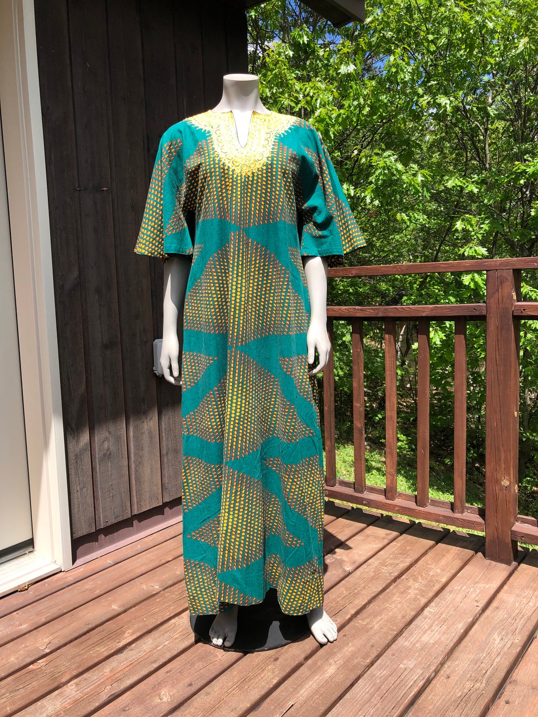 Vintage 70s Kaftan Dress S - M / Cotton Dress / Hippie Dress / Boho ...