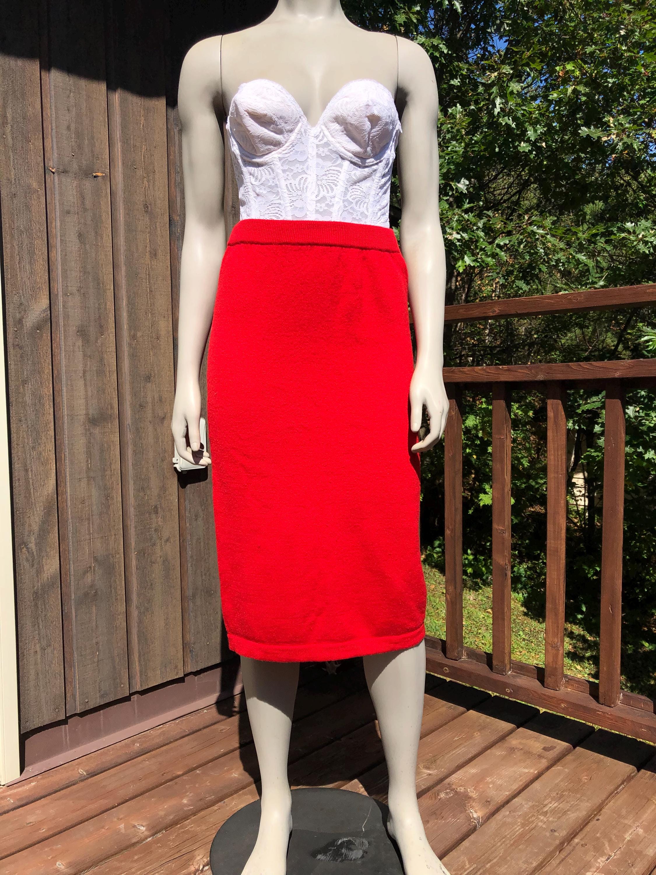 Vintage Christian Dior Wool Skirt S M Merino Wool Skirt Christian Dior Coordonnes Knit Skirt Fall Fashion Vintage Designer
