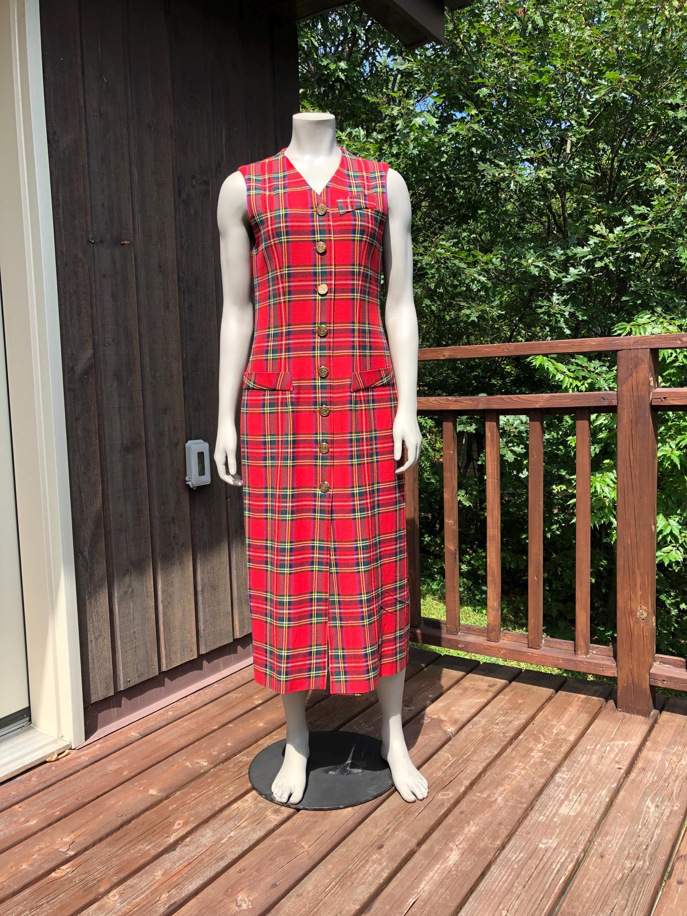 Glen plaid pinafore dress 2025