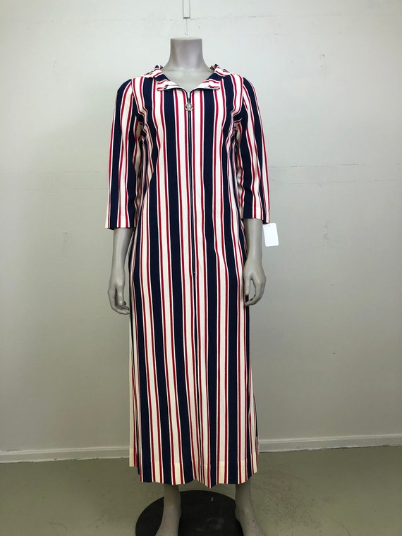 Vintage Striped Towel Dress S / Vintage Terry Clo… - image 1