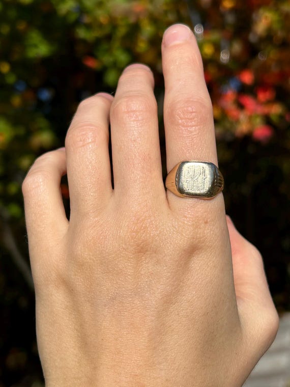 ヴィンテージ 10K ゴールド シグネットリング サイズ 9 1/2 / ソリッド