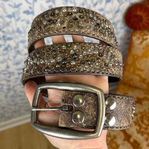 Studded Frye Leather Belt 37 - 41 Inch / Large Belt / Western Belt / High Quality Belt / Made in Spain / Heavily Studded / Unique Belt