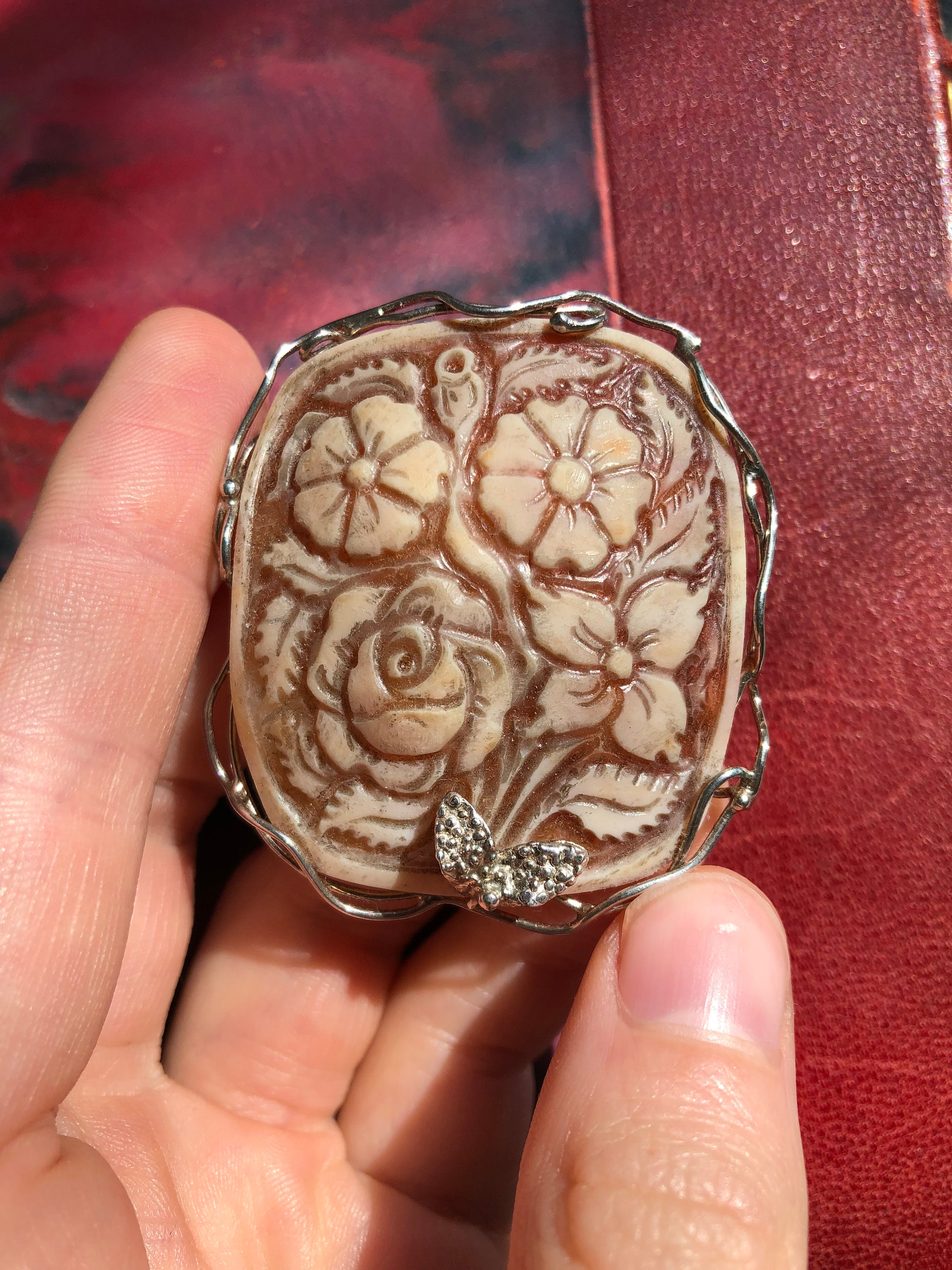 Sterling Cameo Pin - Etsy