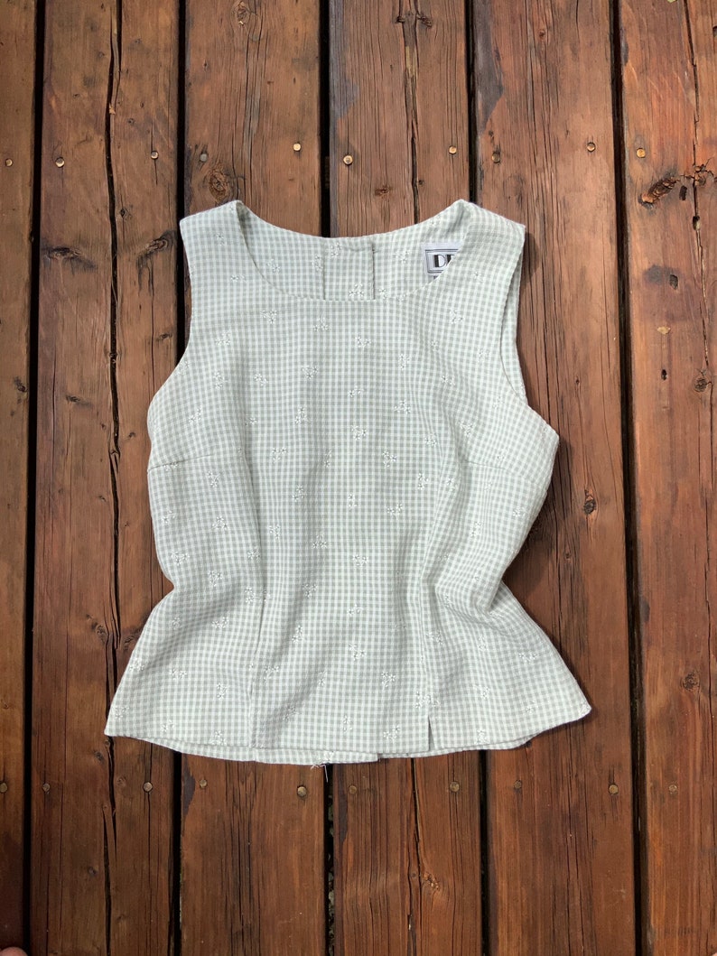 Checkered Floral Blouse