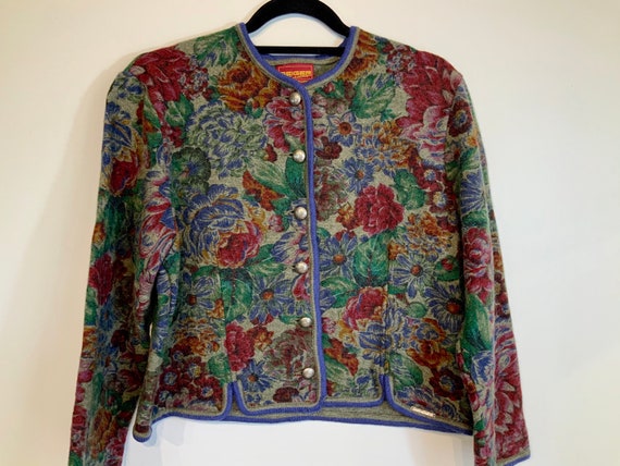 Austrian Wool Floral Cardigan