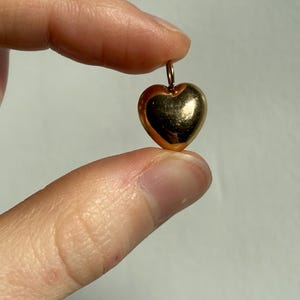 Vintage 10k Gold Puffy Heart Pendant / Solid Gold / Real Gold / Gift For Her / Heart Pendant / Puffy Pendant / Bubble Heart / Cute Pendant