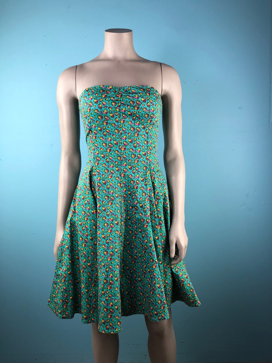 90s Betsy Johnson Robe Florale Sans bretelles S / vintage Betsy Johnson ...