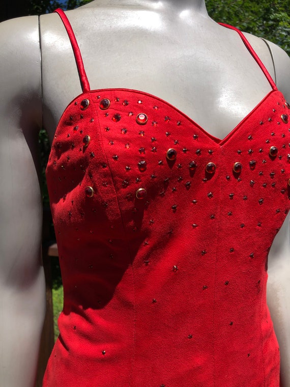 Vintage Leather Studded Dress Size S / Red Leather Dress / Suede Leather  Dress / Vakko Leather / Red Mini Dress - Etsy
