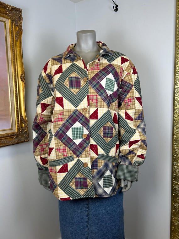 Vintage Patchwork Jacket Size M - L / Reversible … - image 1