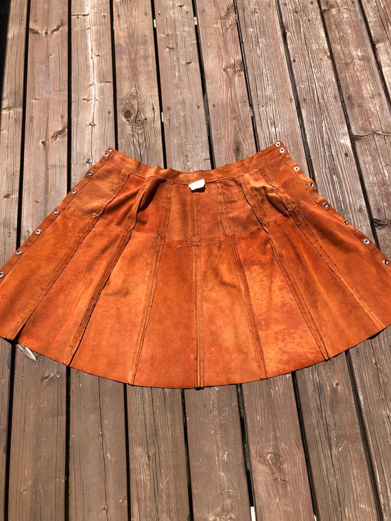 【Orange】70s vintage USA handmade skirt Vintage 70s 80s Orange Tab Handmade Skirt Big E USA Made