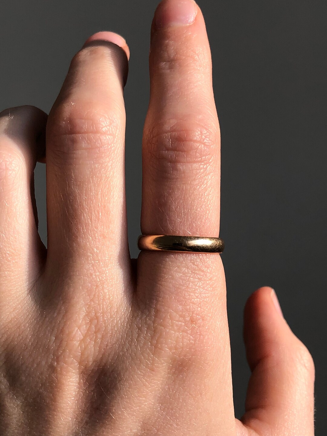 Classic Gold 3mm Bead Ring - Size 7 main image 1