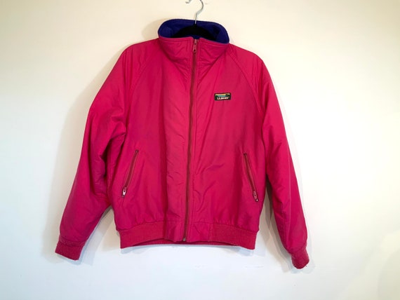 Pink LL Bean Warm-up Jacket L