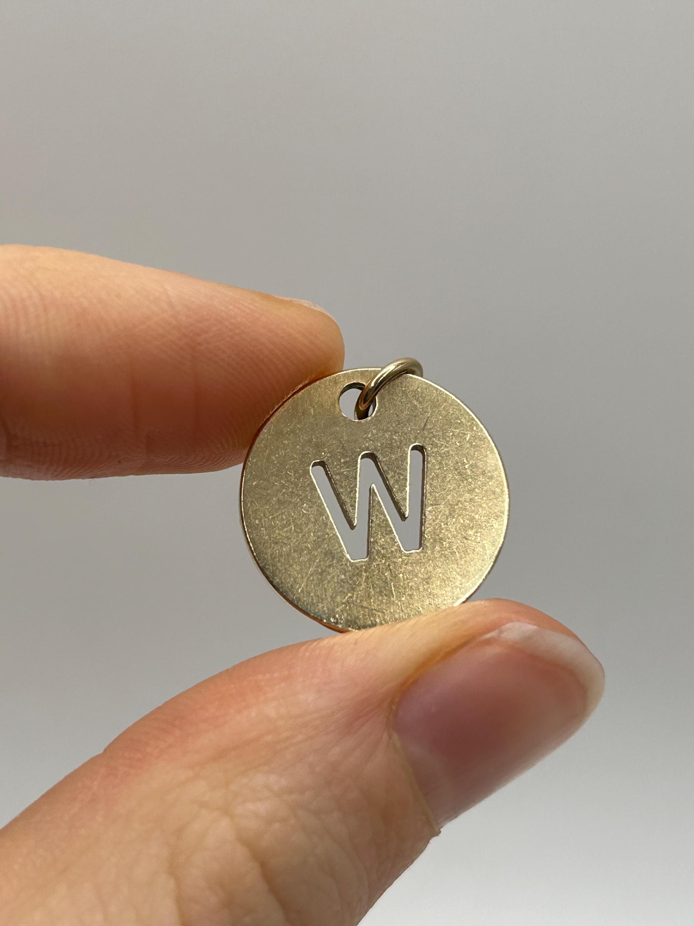 Vintage 10k Gold W Signet Pendant / Monogrammed Pendant / Solid Gold / Medallion Charm / Gift For Her / Gift For Him
