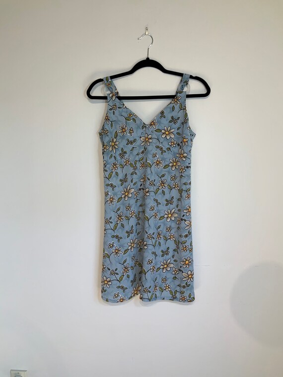 70s Blue Mini Dress