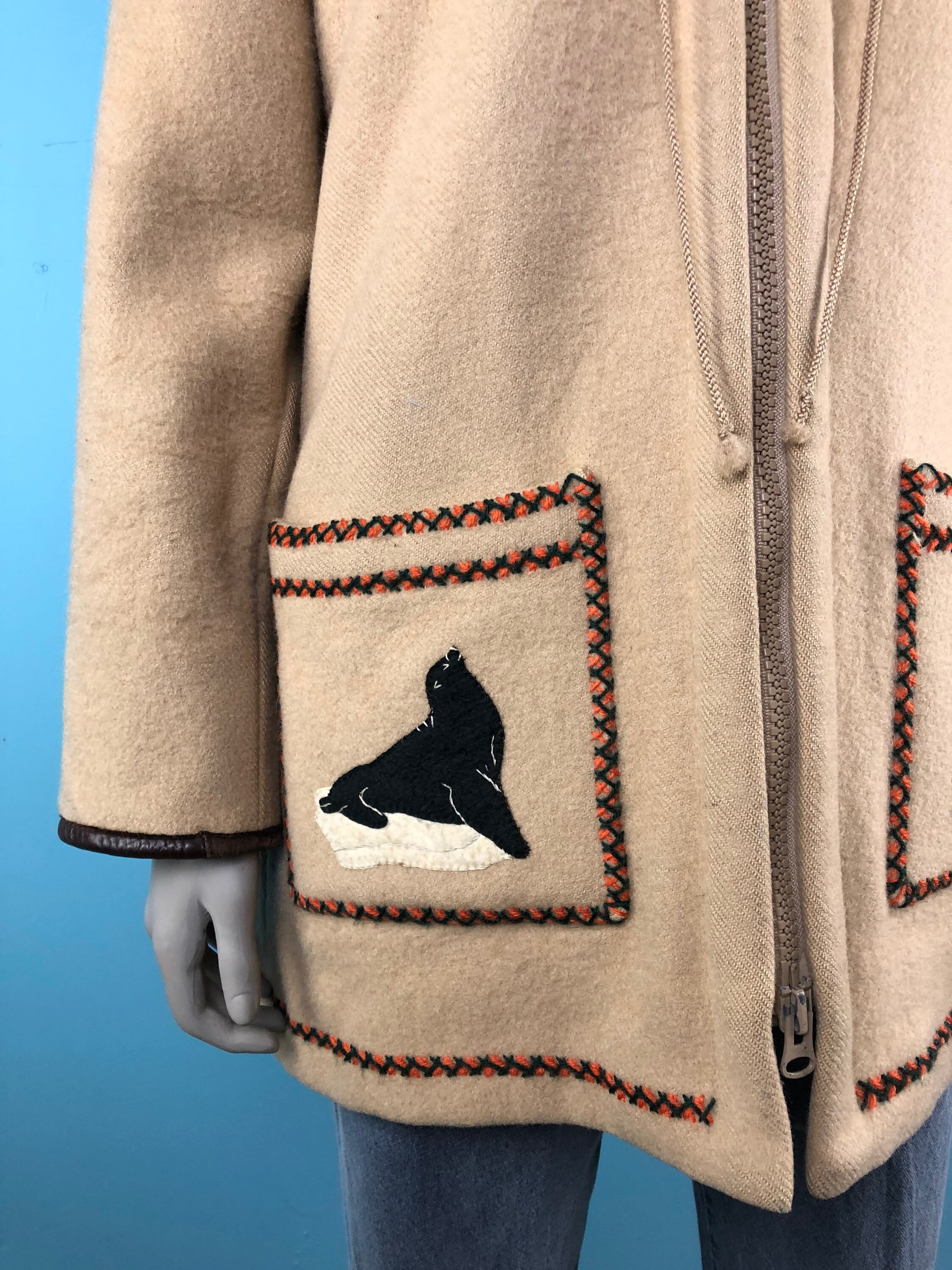 Vintage Wool Parka S - M / James Bay Parka / Inuit Design Vintage Wool Parka S - M / James Bay Parka / Inuit Design