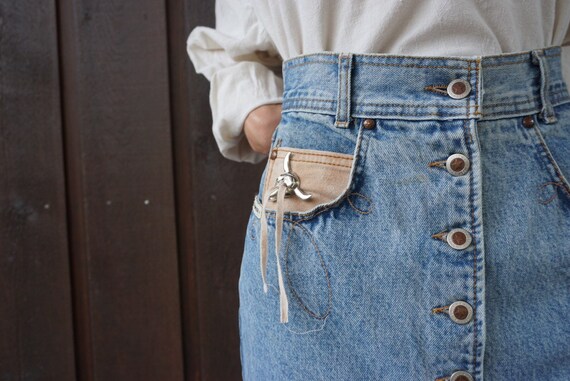 Southwest Denim Button-up Skirt
