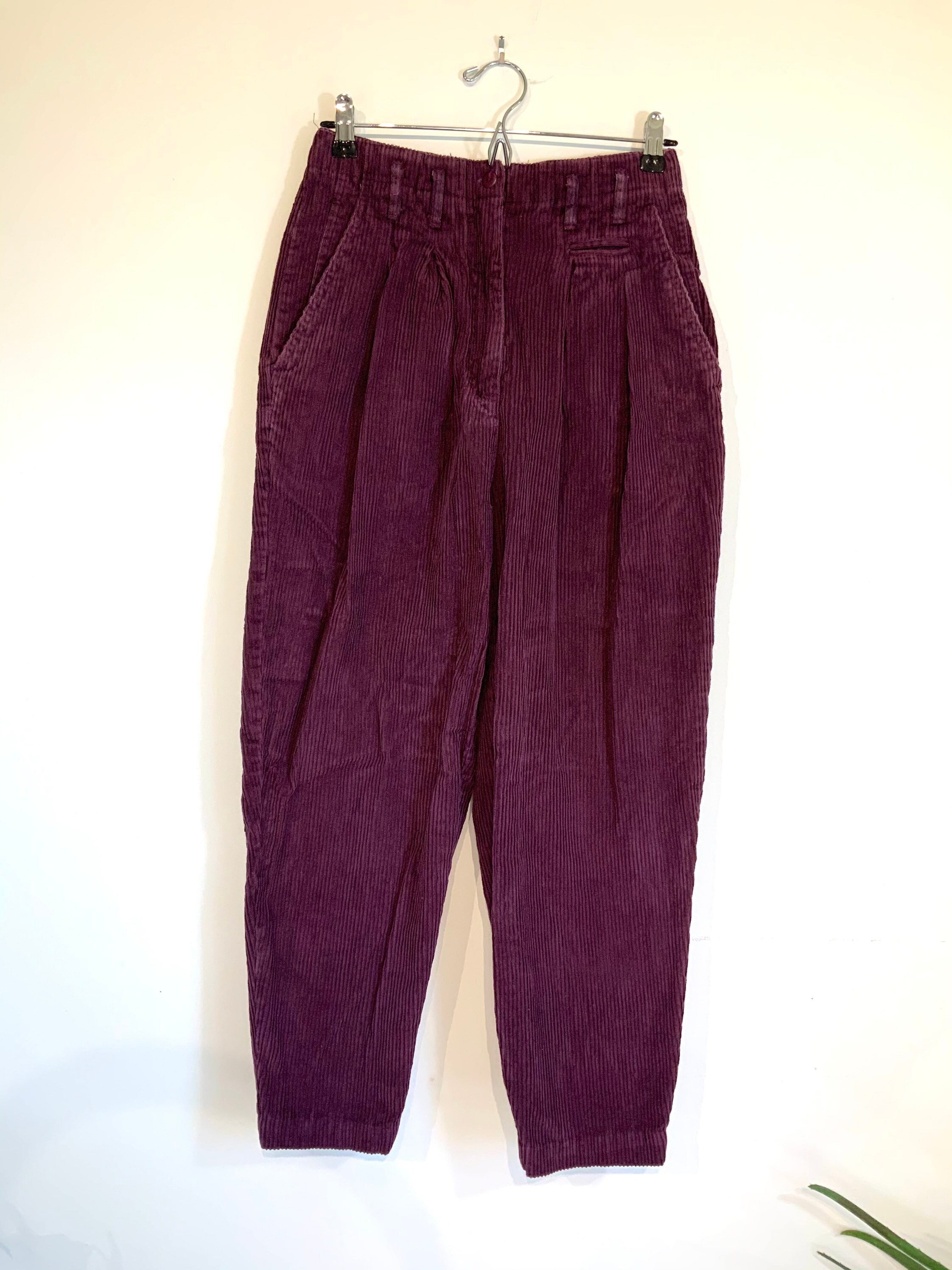 purple corduroy flare pants